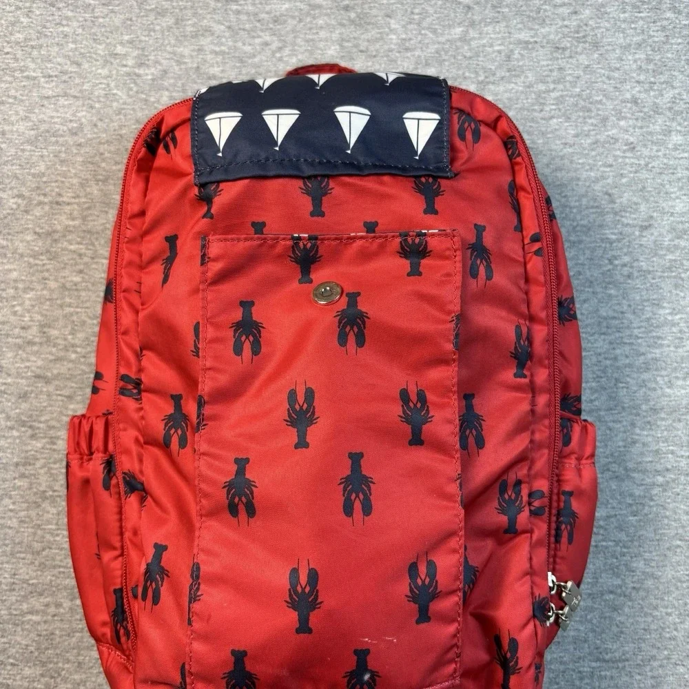 JuJuBe MiniBe Backpack Cape Cod Nautical Lobsters & Sailboats Diaper Bag Red